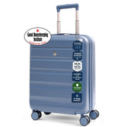 Aerolite Expandable Cabin Suitcase 55x40x20cm to 55x40x23cm – Ryanair Priority, Wizz Air & Lufthansa Approved Carry On Luggage with TSA Lock, 8 Spinner Wheels & ABS-Polycarbonate Shell (Blue)
