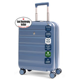 Aerolite Expandable Cabin Suitcase 55x40x20cm to 55x40x23cm – Ryanair Priority, Wizz Air & Lufthansa Approved Carry On Luggage with TSA Lock, 8 Spinner Wheels & ABS-Polycarbonate Shell (Blue)