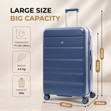 Aerolite Large 28" 100L Lightweight ABS-Polycarbonate Hard Shell Suitcase, 4 Dual Wheel Spinner, TSA Lock, Durable Check-In Hold Luggage - Blue