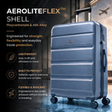 Aerolite Extra Large XL 32" 144L Lightweight ABS-polycarbonate Hard Shell Suitcase, 4 Dual Wheel Spinner, TSA Lock, Heavy-Duty Check-In Travel Luggage - Blue