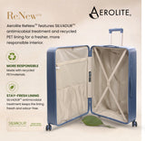 Aerolite Extra Large XL 32" 144L Lightweight ABS-polycarbonate Hard Shell Suitcase, 4 Dual Wheel Spinner, TSA Lock, Heavy-Duty Check-In Travel Luggage - Blue