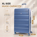 Aerolite Extra Large XL 32" 144L Lightweight ABS-polycarbonate Hard Shell Suitcase, 4 Dual Wheel Spinner, TSA Lock, Heavy-Duty Check-In Travel Luggage - Blue