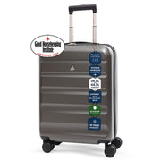 Aerolite Expandable Cabin Suitcase 55x40x20cm to 55x40x23cm – Ryanair Priority, Wizz Air & Lufthansa Approved Carry On Luggage with TSA Lock, 8 Spinner Wheels & ABS-Polycarbonate Shell (Graphite Shadow)