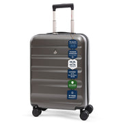 Aerolite Expandable Cabin Suitcase 55x40x20cm to 55x40x23cm – Ryanair Priority, Wizz Air & Lufthansa Approved Carry On Luggage with TSA Lock, 8 Spinner Wheels & ABS-Polycarbonate Shell (Graphite Shadow)