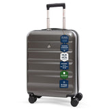 Aerolite Expandable Cabin Suitcase 55x40x20cm to 55x40x23cm – Ryanair Priority, Wizz Air & Lufthansa Approved Carry On Luggage with TSA Lock, 8 Spinner Wheels & ABS-Polycarbonate Shell (Graphite Shadow)