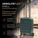 Aerolite Expandable 55x40x20cm to 55x40x23cm Ryanair Priority, Wizz Air Priority, Lufthansa Max Size Lightweight Hard Shell Carry On Hand Cabin Luggage Suitcase with 4 Wheels (FOREST GREEN)