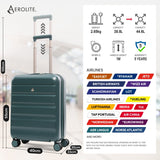 Aerolite Expandable 55x40x20cm to 55x40x23cm Ryanair Priority, Wizz Air Priority, Lufthansa Max Size Lightweight Hard Shell Carry On Hand Cabin Luggage Suitcase with 4 Wheels (FOREST GREEN)