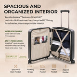 Aerolite Expandable Cabin Suitcase 55x40x20cm to 55x40x23cm – Ryanair Priority, Wizz Air & Lufthansa Approved Carry On Luggage with TSA Lock, 8 Spinner Wheels & ABS-Polycarbonate Shell (Charcoal)
