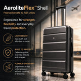 Aerolite Large 28" 100L Lightweight ABS-Polycarbonate Hard Shell Suitcase, 4 Dual Wheel Spinner, TSA Lock, Durable Check-In Hold Luggage - Graphite Shadow