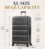 Aerolite Premium 32 Inch Extra Large Suitcase – 144L Hard Shell Check-In Luggage with TSA Lock, 8 Dual Spinner Wheels, ABS-Polycarbonate Shell & Organised Interior (Graphite Shadow)