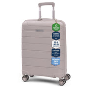 Aerolite Premium PP Expandable Cabin Suitcase 55x40x20cm to 55x40x23cm, Ryanair & Wizz Air Priority Max Size, Lightweight Polypropylene Hard Shell Carry-On with 4 Wheels & TSA Lock - Cream