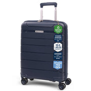 Aerolite Premium PP Expandable Cabin Suitcase 55x40x20cm to 55x40x23cm, Ryanair & Wizz Air Priority Max Size, Lightweight Polypropylene Hard Shell Carry-On with 4 Wheels & TSA Lock - Navy