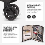 Aerolite Premium PP Expandable Cabin Suitcase 55x40x20cm to 55x40x23cm, Ryanair & Wizz Air Priority Max Size, Lightweight Polypropylene Hard Shell Carry-On with 4 Wheels & TSA Lock - Black