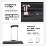 Aerolite Premium PP Expandable Cabin Suitcase 55x40x20cm to 55x40x23cm, Ryanair & Wizz Air Priority Max Size, Lightweight Polypropylene Hard Shell Carry-On with 4 Wheels & TSA Lock - Black