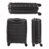 Aerolite Premium PP Expandable Cabin Suitcase 55x40x20cm to 55x40x23cm, Ryanair & Wizz Air Priority Max Size, Lightweight Polypropylene Hard Shell Carry-On with 4 Wheels & TSA Lock - Black