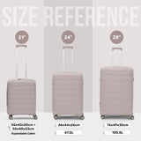 Aerolite Premium PP 3-Piece Luggage Set, Lightweight Polypropylene Hard Shell Suitcases with 4 Dual Spinner Wheels & TSA Lock, Expandable Cabin (21”), Medium (24”), Large (28”), Expandable Carry-On Case Included – Cream