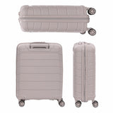 Aerolite Premium PP Expandable Cabin Suitcase 55x40x20cm to 55x40x23cm, Ryanair & Wizz Air Priority Max Size, Lightweight Polypropylene Hard Shell Carry-On with 4 Wheels & TSA Lock - Cream
