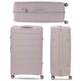 Aerolite 32” XL 144L Polypropylene (PP) Checked Luggage – Lightweight Extra Large Hard Shell Suitcase with 4 Spinner Wheels, TSA Lock & Waterproof Pocket – Cream