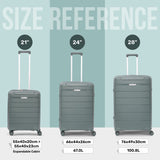 Aerolite Premium PP 3-Piece Luggage Set, Lightweight Polypropylene Hard Shell Suitcases with 4 Dual Spinner Wheels & TSA Lock, Expandable Cabin (21”), Medium (24”), Large (28”), Expandable Carry-On Case Included – Dark Green