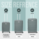 Aerolite Premium PP 3-Piece Luggage Set, Lightweight Polypropylene Hard Shell Suitcases with 4 Dual Spinner Wheels & TSA Lock, Expandable Cabin (21”), Medium (24”), Large (28”), Expandable Carry-On Case Included – Dark Green