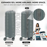 Aerolite Premium PP 2-Piece Luggage Set, Lightweight Polypropylene Hard Shell Suitcases with 4 Dual Spinner Wheels & TSA Lock, Expandable Cabin (21”), Large (28”), Expandable Carry-On Case Included – Dark Green