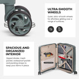 Aerolite Premium PP Expandable Cabin Suitcase 55x40x20cm to 55x40x23cm, Ryanair & Wizz Air Priority Max Size, Lightweight Polypropylene Hard Shell Carry-On with 4 Wheels & TSA Lock - Green