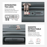 Aerolite Premium PP 3-Piece Luggage Set, Lightweight Polypropylene Hard Shell Suitcases with 4 Dual Spinner Wheels & TSA Lock, Expandable Cabin (21”), Medium (24”), Large (28”), Expandable Carry-On Case Included – Dark Green