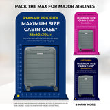 Aerolite Premium PP Expandable Cabin Suitcase 55x40x20cm to 55x40x23cm, Ryanair & Wizz Air Priority Max Size, Lightweight Polypropylene Hard Shell Carry-On with 4 Wheels & TSA Lock - Green