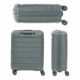 Aerolite Premium PP Expandable Cabin Suitcase 55x40x20cm to 55x40x23cm, Ryanair & Wizz Air Priority Max Size, Lightweight Polypropylene Hard Shell Carry-On with 4 Wheels & TSA Lock - Green