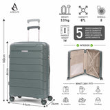Aerolite Premium PP 3-Piece Luggage Set, Lightweight Polypropylene Hard Shell Suitcases with 4 Dual Spinner Wheels & TSA Lock, Expandable Cabin (21”), Medium (24”), Large (28”), Expandable Carry-On Case Included – Dark Green