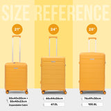 Aerolite Premium PP 3-Piece Luggage Set, Lightweight Polypropylene Hard Shell Suitcases with 4 Dual Spinner Wheels & TSA Lock, Expandable Cabin (21”), Medium (24”), Large (28”), Expandable Carry-On Case Included – Mango
