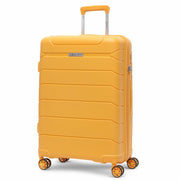 Aerolite 24” Medium 67L Lightweight Polypropylene (PP) Check-In Suitcase – Hard Shell Luggage with Spinner Wheels, TSA Lock & Organised Interior, Mango