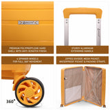 Aerolite Premium PP 4 Piece Hard Shell 4 Dual Wheel Spinner Travel Luggage Suitcase Set , Expandable Cabin + Medium + Large + Extra Large - Mango