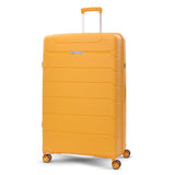 Aerolite Premium PP 4 Piece Hard Shell 4 Dual Wheel Spinner Travel Luggage Suitcase Set , Expandable Cabin + Medium + Large + Extra Large - Mango