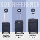 Aerolite Premium PP 3-Piece Luggage Set, Lightweight Polypropylene Hard Shell Suitcases with 4 Dual Spinner Wheels & TSA Lock, Expandable Cabin (21”), Medium (24”), Large (28”), Expandable Carry-On Case Included – Navy