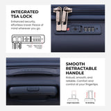 Aerolite Premium PP 2-Piece Luggage Set, Lightweight Polypropylene Hard Shell Suitcases with 4 Dual Spinner Wheels & TSA Lock, Expandable Cabin (21”), Large (28”), Expandable Carry-On Case Included – Navy