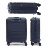 Aerolite Premium PP Expandable Cabin Suitcase 55x40x20cm to 55x40x23cm, Ryanair & Wizz Air Priority Max Size, Lightweight Polypropylene Hard Shell Carry-On with 4 Wheels & TSA Lock - Navy