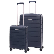 Aerolite Premium PP 2-Piece Luggage Set, Lightweight Polypropylene Hard Shell Suitcases with 4 Dual Spinner Wheels & TSA Lock, Expandable Cabin (21”), Large (28”), Expandable Carry-On Case Included – Navy
