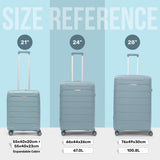 Aerolite Premium PP 3-Piece Luggage Set, Lightweight Polypropylene Hard Shell Suitcases with 4 Dual Spinner Wheels & TSA Lock, Expandable Cabin (21”), Medium (24”), Large (28”), Expandable Carry-On Case Included – Sage