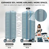 Aerolite Premium PP 2-Piece Luggage Set, Lightweight Polypropylene Hard Shell Suitcases with 4 Dual Spinner Wheels & TSA Lock, Expandable Cabin (21”), Large (28”), Expandable Carry-On Case Included – Sage