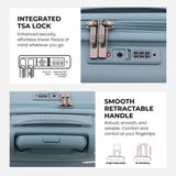 Aerolite Premium PP 2-Piece Luggage Set, Lightweight Polypropylene Hard Shell Suitcases with 4 Dual Spinner Wheels & TSA Lock, Expandable Cabin (21”), Large (28”), Expandable Carry-On Case Included – Sage