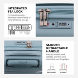 Aerolite Premium PP 4 Piece Hard Shell 4 Dual Wheel Spinner Travel Luggage Suitcase Set , Expandable Cabin + Medium + Large + Extra Large - Sage