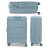 Aerolite 24” Medium 67L Lightweight Polypropylene (PP) Check-In Suitcase – Hard Shell Luggage with Spinner Wheels, TSA Lock & Organised Interior, Sage
