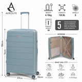 Aerolite 28” Large 100L Lightweight Polypropylene (PP) Check-In Suitcase – Hard Shell Luggage with Spinner Wheels, TSA Lock & Waterproof Pocket, Sage