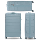 Aerolite Premium PP 4 Piece Hard Shell 4 Dual Wheel Spinner Travel Luggage Suitcase Set , Expandable Cabin + Medium + Large + Extra Large - Sage