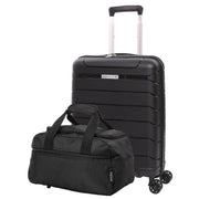 Aerolite Travel Bundle – 55x40x20/23cm Expandable Cabin Suitcase + 40x20x25cm Ryanair-Free Underseat Bag with TSA Lock – Lightweight, Airline-Approved Set (Black)