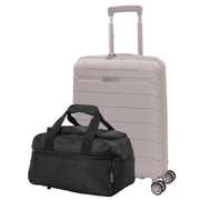 Aerolite Travel Bundle – 55x40x20/23cm Expandable Cabin Suitcase + 40x20x25cm Ryanair-Free Underseat Bag with TSA Lock – Lightweight, Airline-Approved Set (Cream+Black)