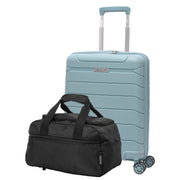 Aerolite Travel Bundle – 55x40x20/23cm Expandable Cabin Suitcase + 40x20x25cm Ryanair-Free Underseat Bag with TSA Lock – Lightweight, Airline-Approved Set (Sage+Black)