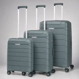 Aerolite Premium PP 3-Piece Luggage Set, Lightweight Polypropylene Hard Shell Suitcases with 4 Dual Spinner Wheels & TSA Lock, Expandable Cabin (21”), Medium (24”), Large (28”), Expandable Carry-On Case Included – Dark Green
