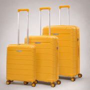 Aerolite Premium PP 3-Piece Luggage Set, Lightweight Polypropylene Hard Shell Suitcases with 4 Dual Spinner Wheels & TSA Lock, Expandable Cabin (21”), Medium (24”), Large (28”), Expandable Carry-On Case Included – Mango